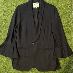 L'AGENCE Black Ruffle Sleeve Blazer